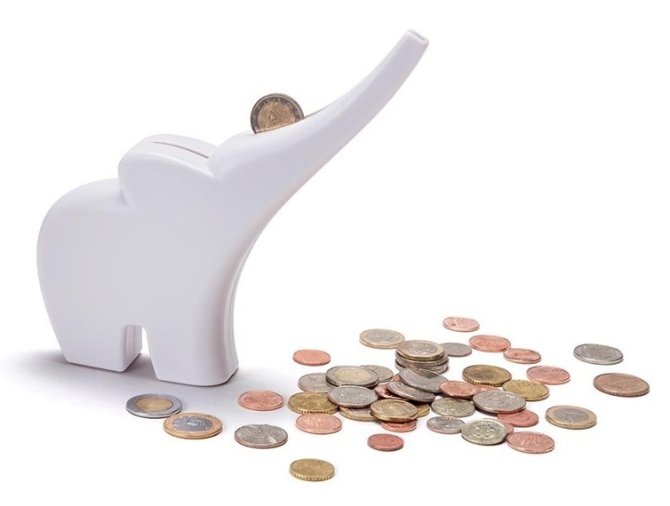 Monkey Business: Elli Rolling Coins Bank - White image