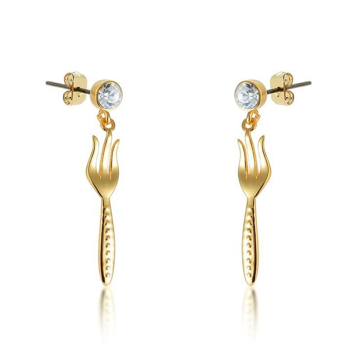 Couture Kingdom: Disney - Princess Ariel Dinglehopper Earrings (Yellow Gold)