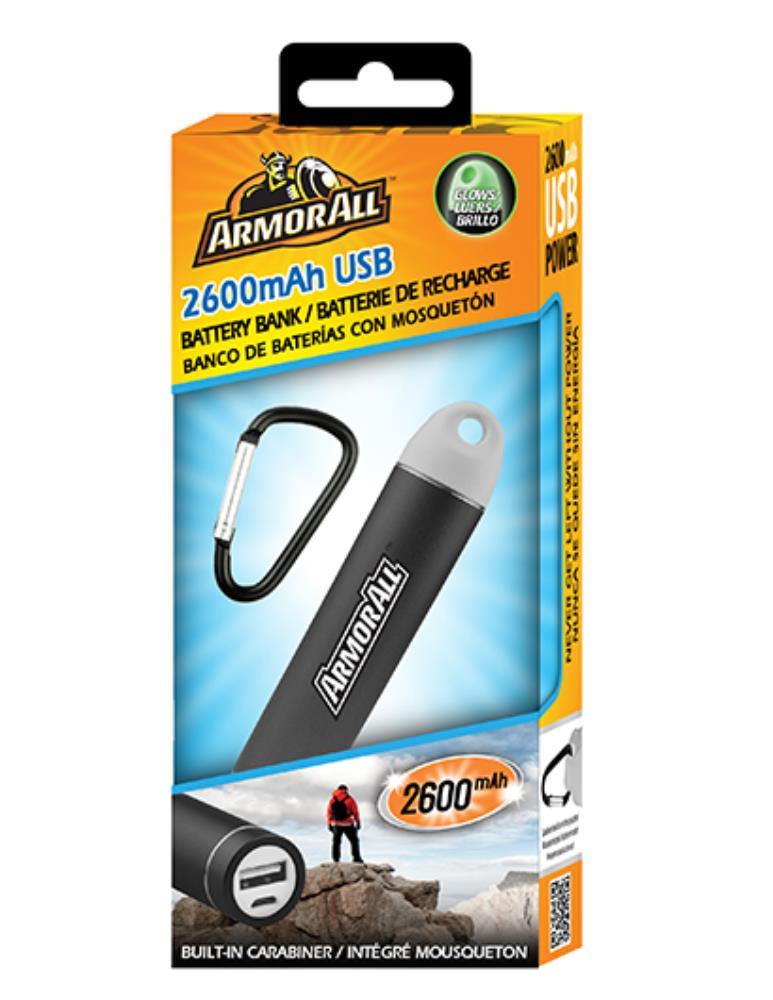 Armor All: 2600mAh USB Battery Bank w/ Carabiner Clip image