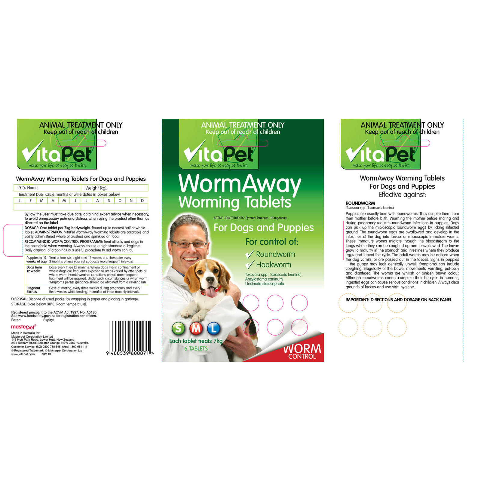 Vitapet: Wormaway Dog Tablets (6 Pack) image