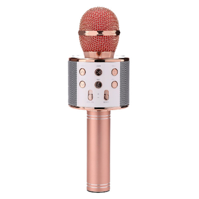 Karaoke Microphone with Bluetooth Speaker - Rose Gold image