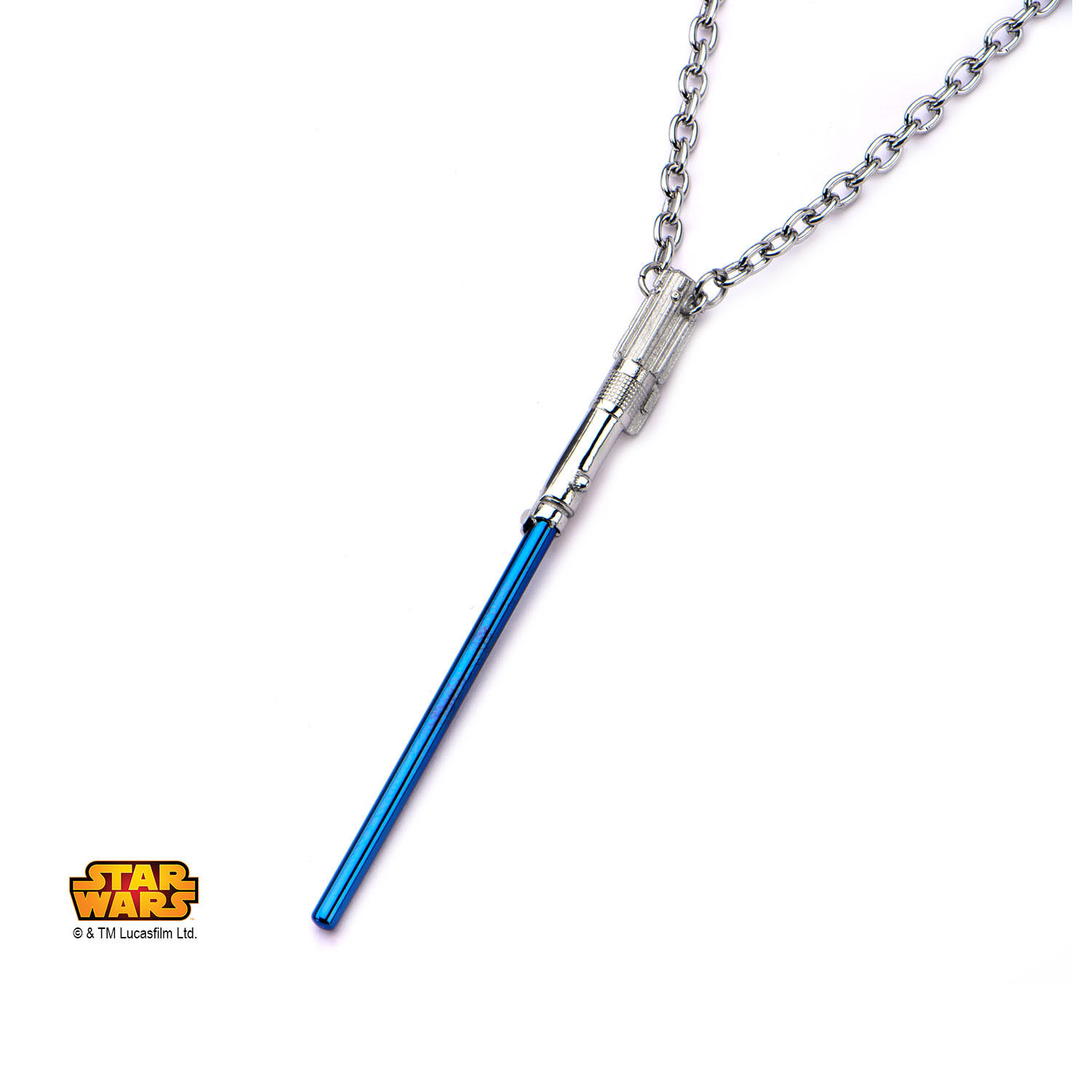 Star Wars: Blue Titanium Plated Lightsaber Necklace image