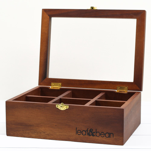 Leaf & Bean: Acacia Wood Tea Box (25x18.5x9cm) image