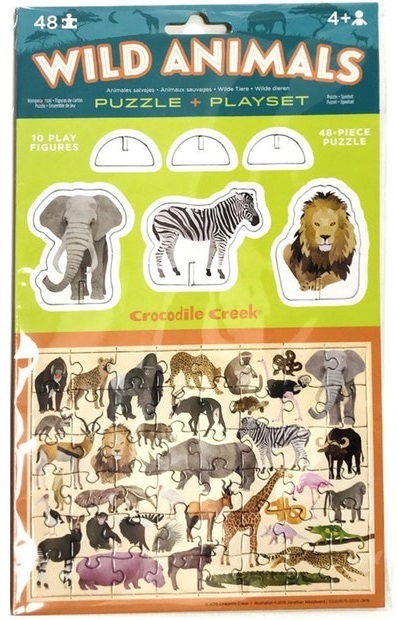 Crocodile Creek: Pop-Out Puzzle & Playset - Wild Animals