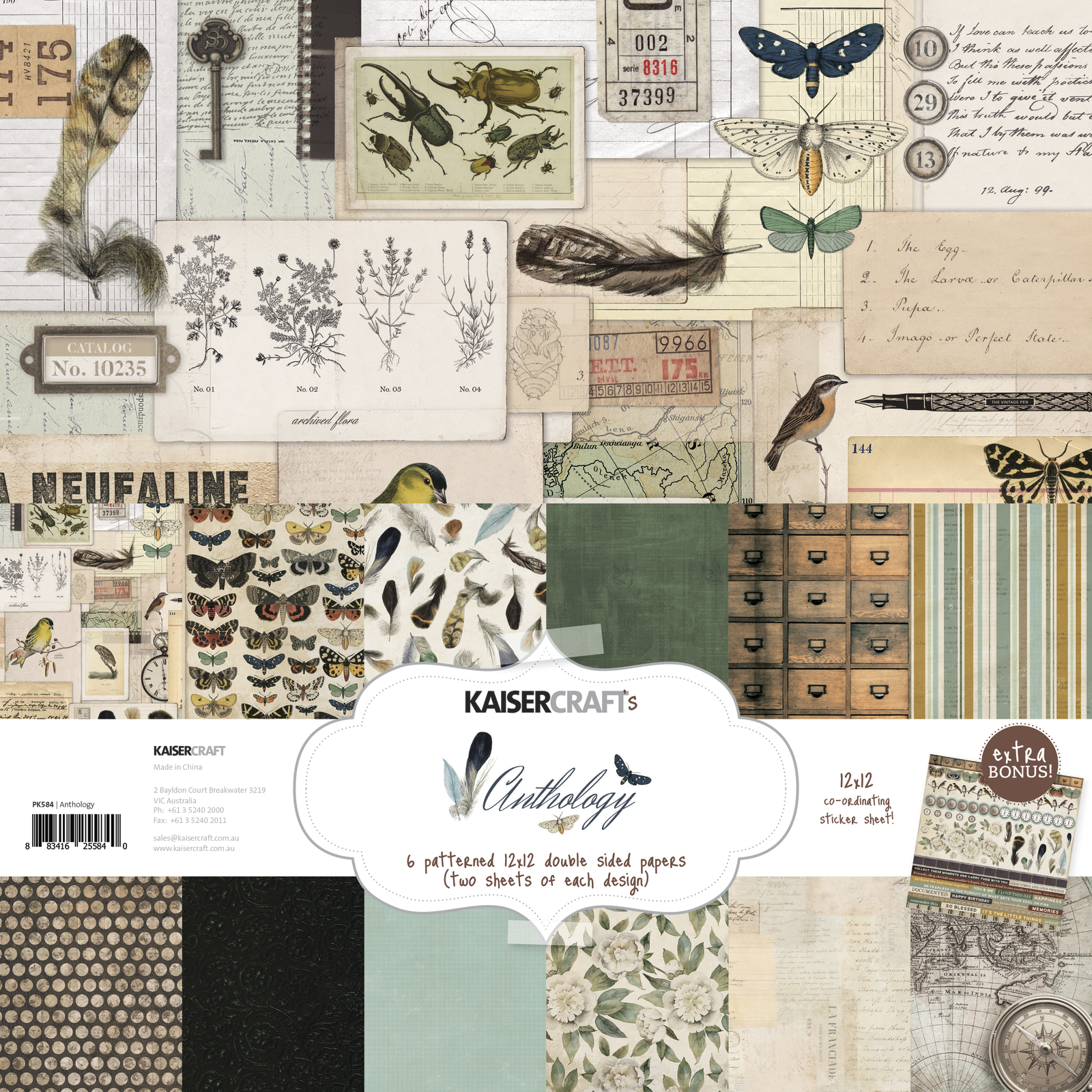 Kaisercraft: Paper Pack with Bonus Sticker Sheet - Anthology