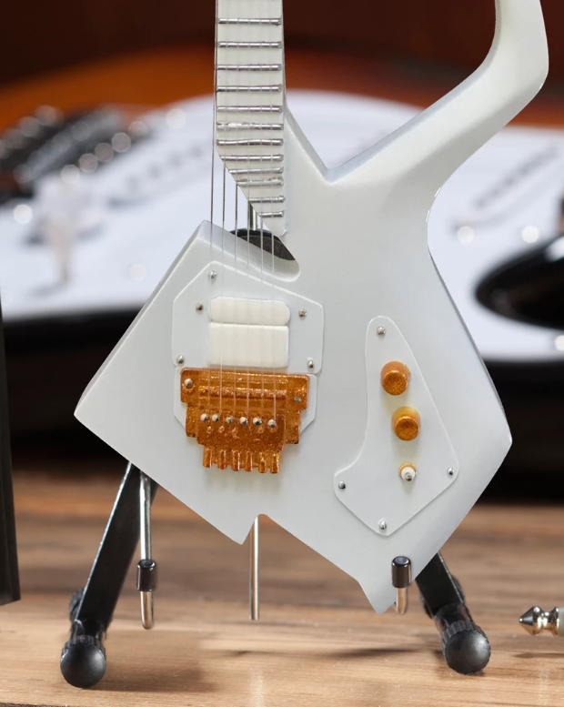 Axe Heaven: Miniature Replica - White Auerswald Model C Guitar (The Artist Formerly Known as) image