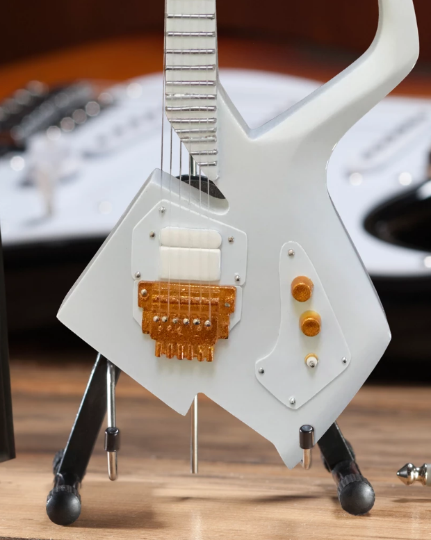 Axe Heaven: Miniature Replica - White Auerswald Model C Guitar (The Artist Formerly Known as)