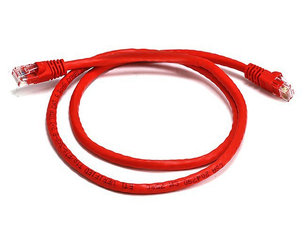 CAT 6a UTP Ethernet Cable; Snagless - Red (1m)