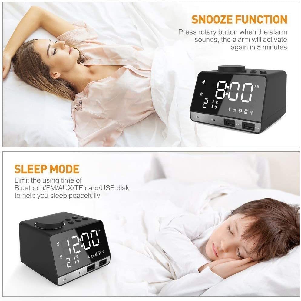 Alarm Clock with USB Charger, 4.2" LED Digital Alarm Clock with FM