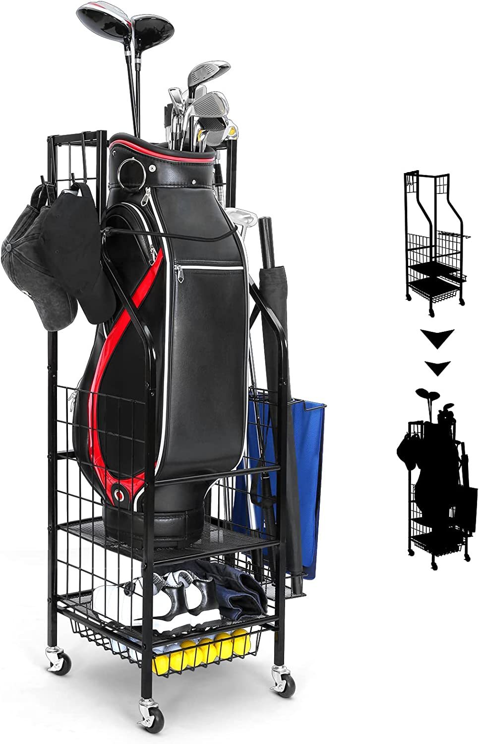 Buy Freestanding Golf Storage Rack Black at Mighty Ape NZ