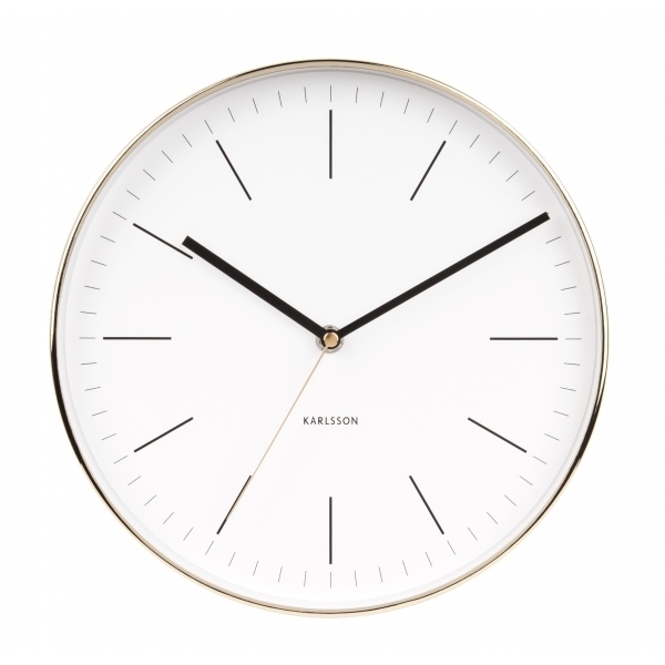 Karlsson Wall Clock Minimal (Gold/White) at Mighty Ape Australia