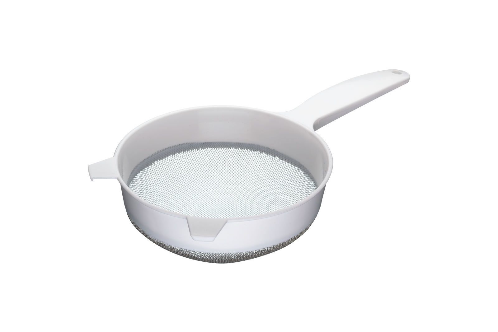 Stainless Steel Mesh Plastic Strainer White (18cm) at Mighty Ape NZ