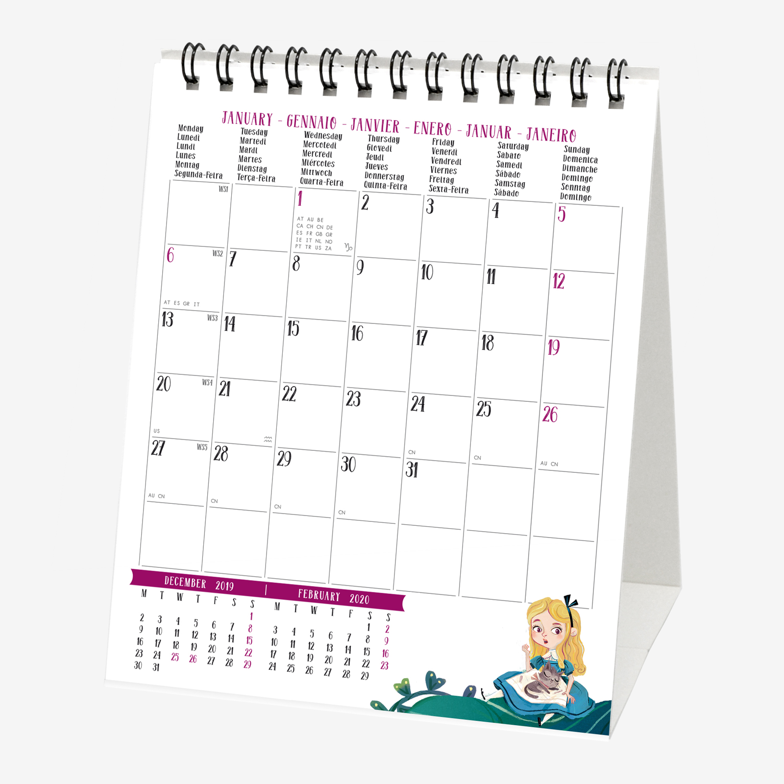 Legami: Alice In Wonderland 2020 Desk Calendar image