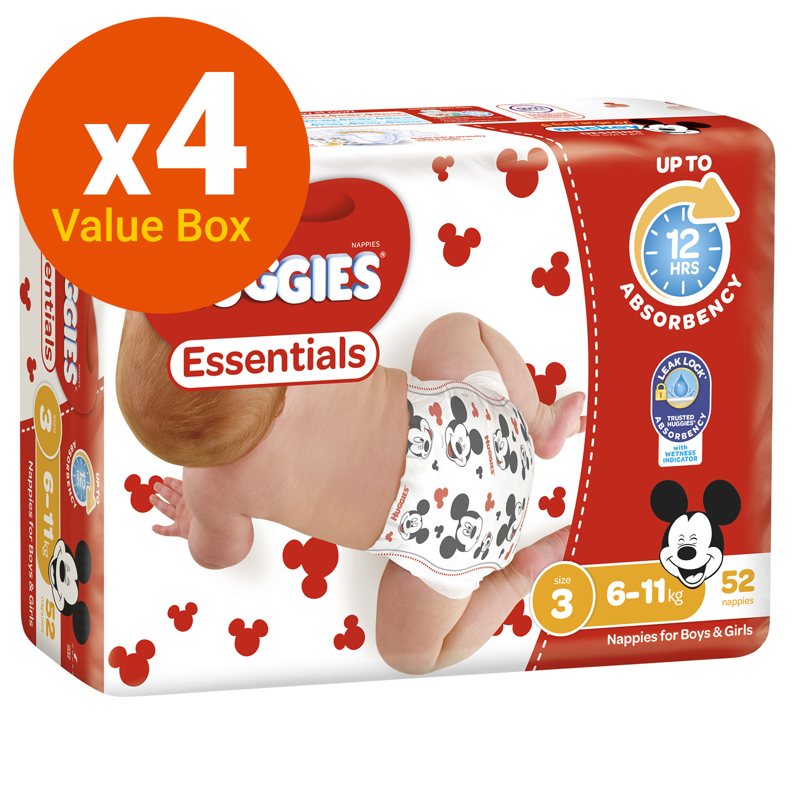 Huggies Essentials Nappies Bulk Value Box - Size 3 Crawler (208) image