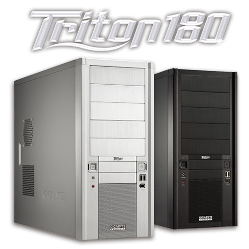 GIGABYTE TRITON 180 ATX CASE 2 FANS FWIRE BLACK image
