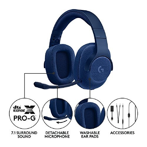 Logitech G433 7.1 Surround Gaming Headset - Blue for PC Games image