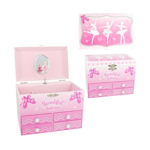 Pink Poppy: Beautiful Ballerina - Medium Music Box (Pink)