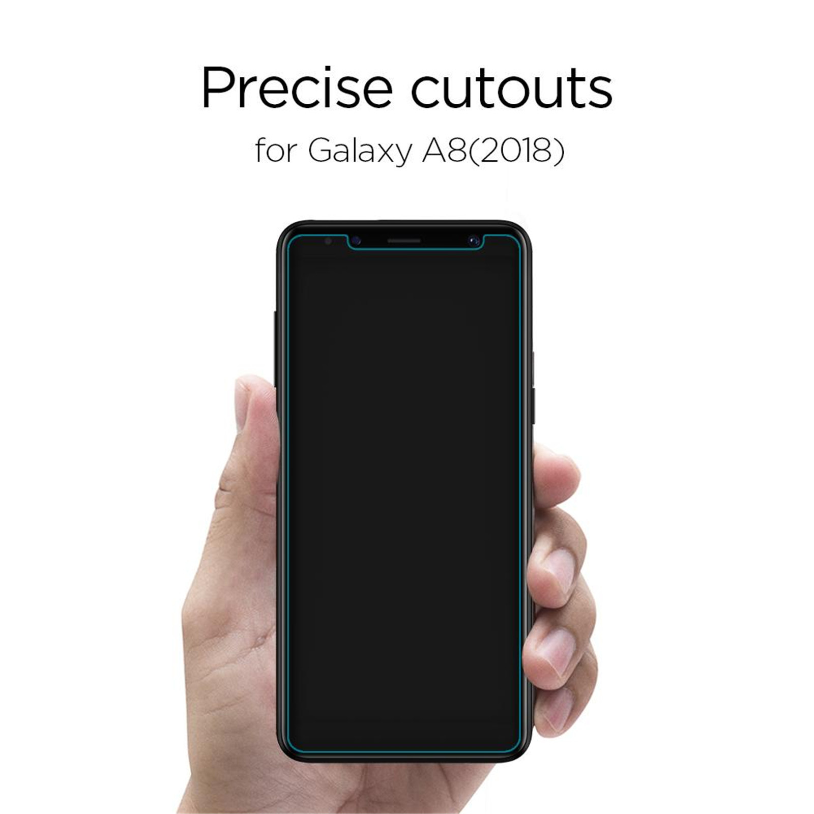 Spigen Galaxy A8 (2018) Premium Tempered Glass Screen Protector image