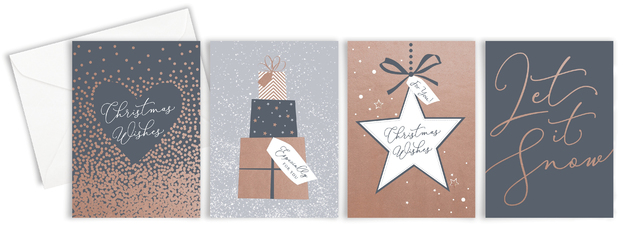 Buy Boxed Mini Cube Christmas Cards - Gold Foil (Pack of 16) at Mighty Ape NZ
