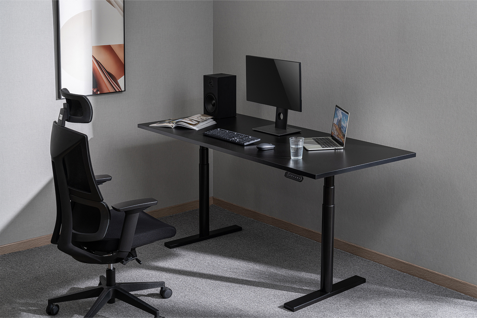 Buy Gorilla Office Height Adjustable Desk Black/Black at Mighty Ape NZ