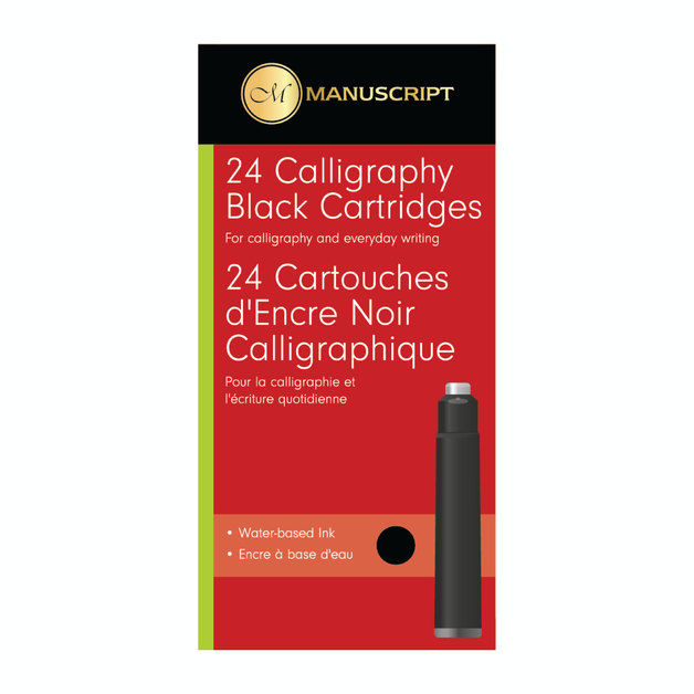 Buy Manuscript Fountain Pen Cartridges Black (30ml Pack 24) at