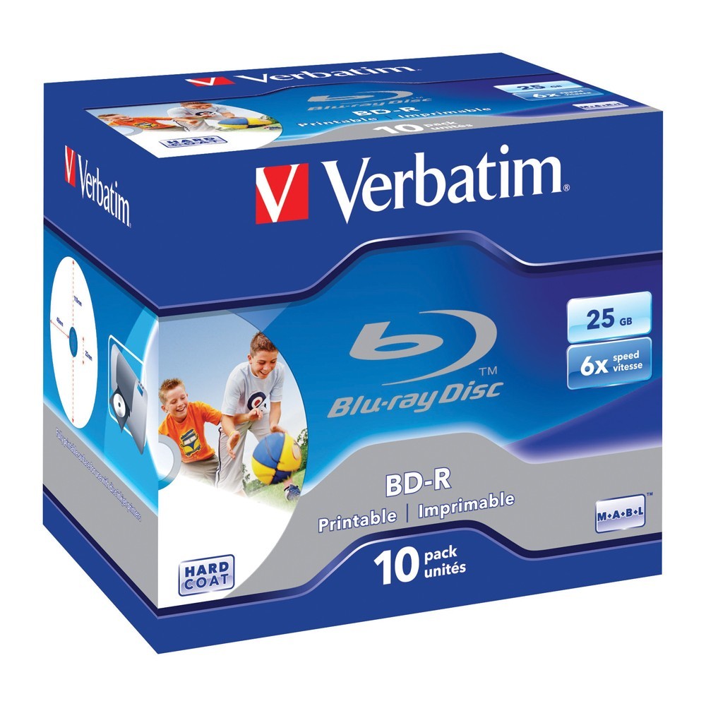 Verbatim BD-R 25GB White Wide Inkjet 6x (10 Pack) image