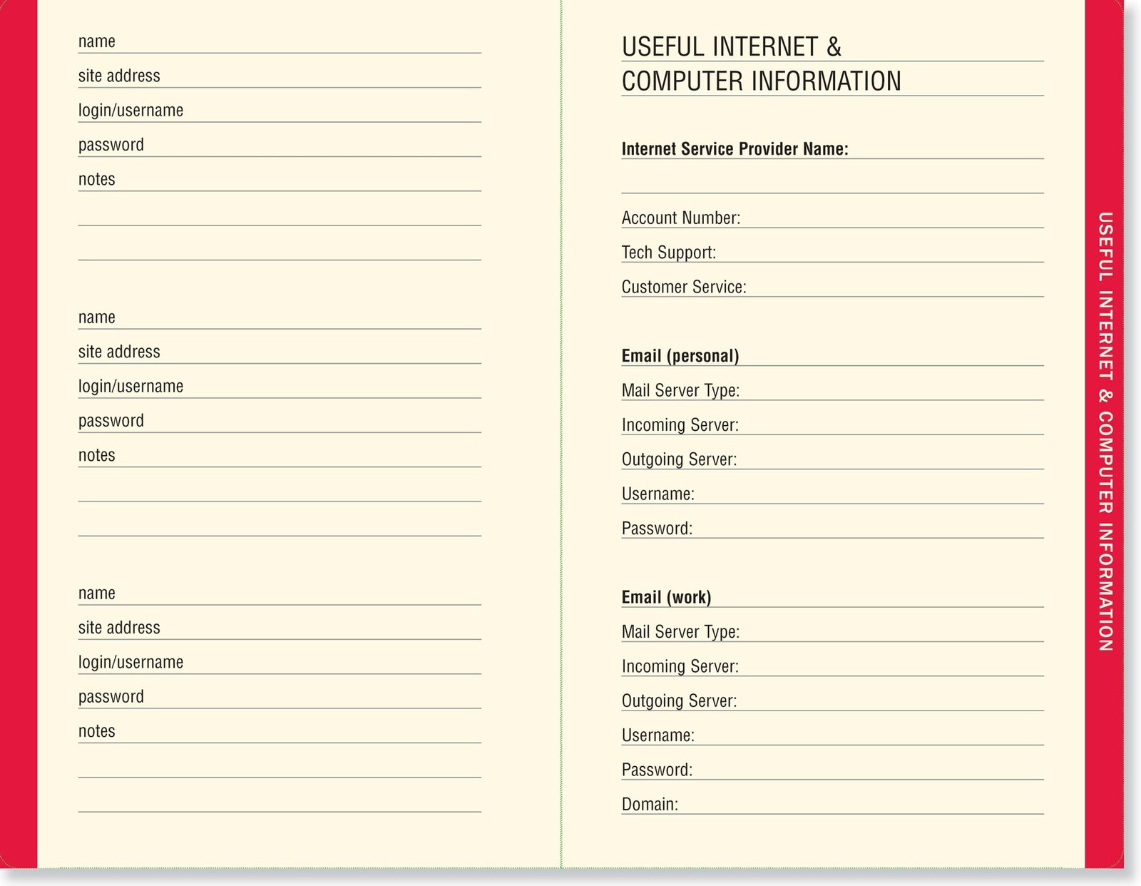 The Personal Internet Address & Password Logbook (Red) image