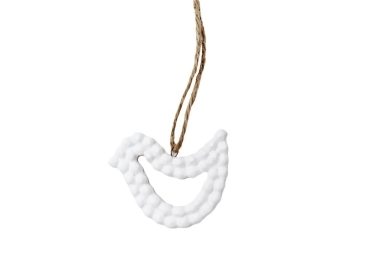 Lark Porcelain Bird Decoration - White (5cm) image