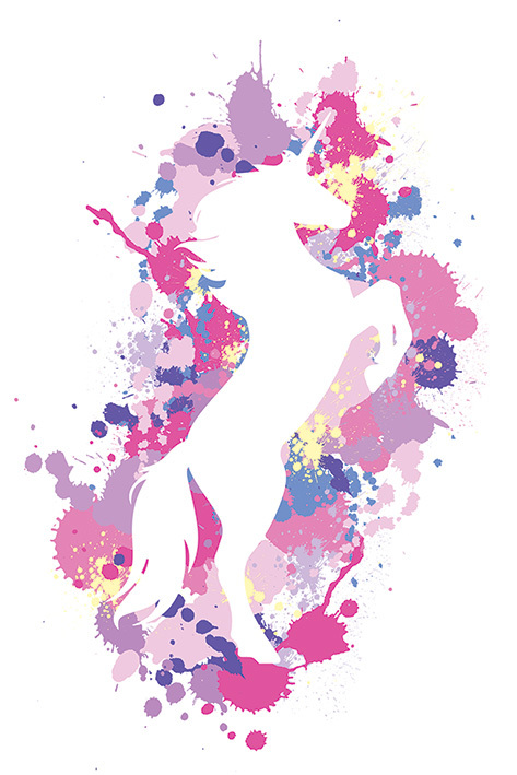 Art Studio Maxi Poster - Splatter Silhouette Unicorn (923) image