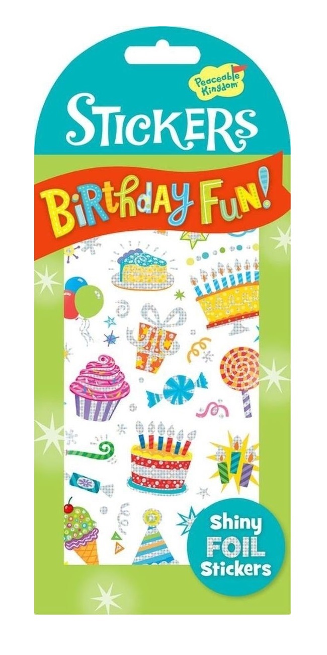 Peaceable Kingdom: Glitter & Foil Stickers - Birthday Fun image