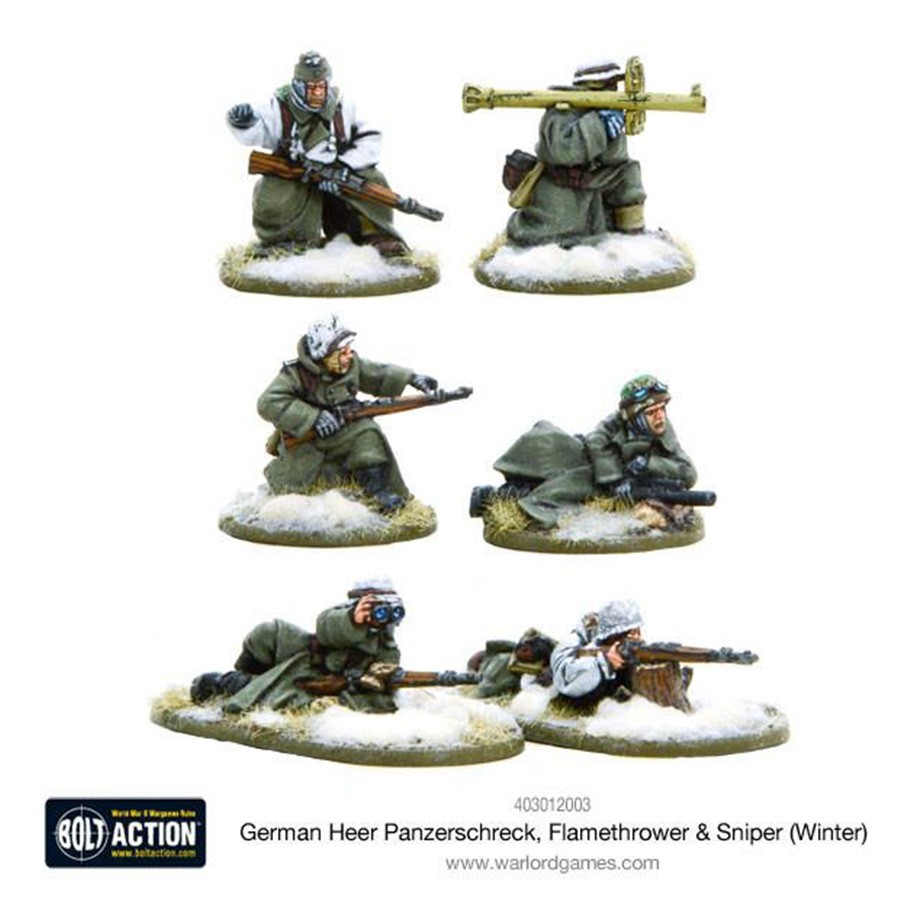 German Heer Panzerschreck, Flamethrower & Sniper teams (Winter)