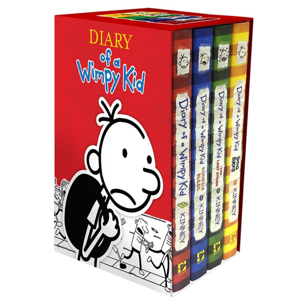 Diary of a Wimpy Kid Boxed Set: Diary of a Wimpy Kid/Rodrick Rules/The Last Straw/Dog Days on Hardback by Jeff Kinney