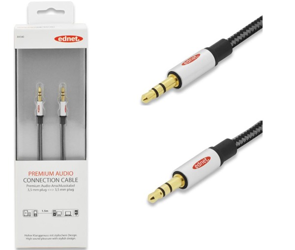 Ednet 3.5mm (M) to 3.5mm (M) Stereo Audio Cable (1.5m) image