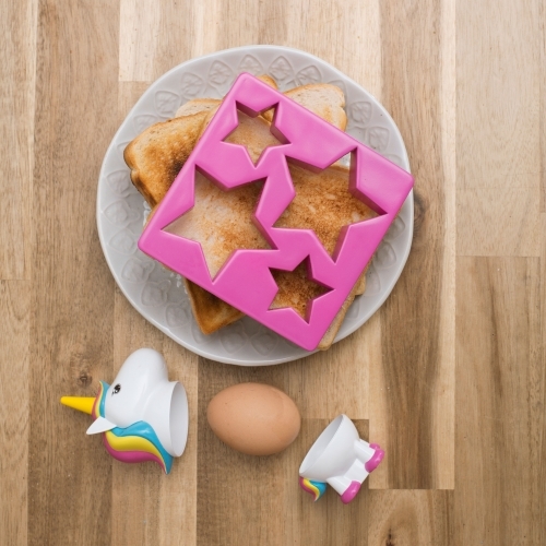 Unicorn Egg Cup and Star Toast Cutter Set image