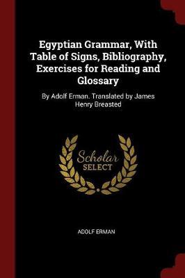 Egyptian Grammar, with Table of Signs, Bibliography, Exercises for Reading and Glossary by Adolf Erman image