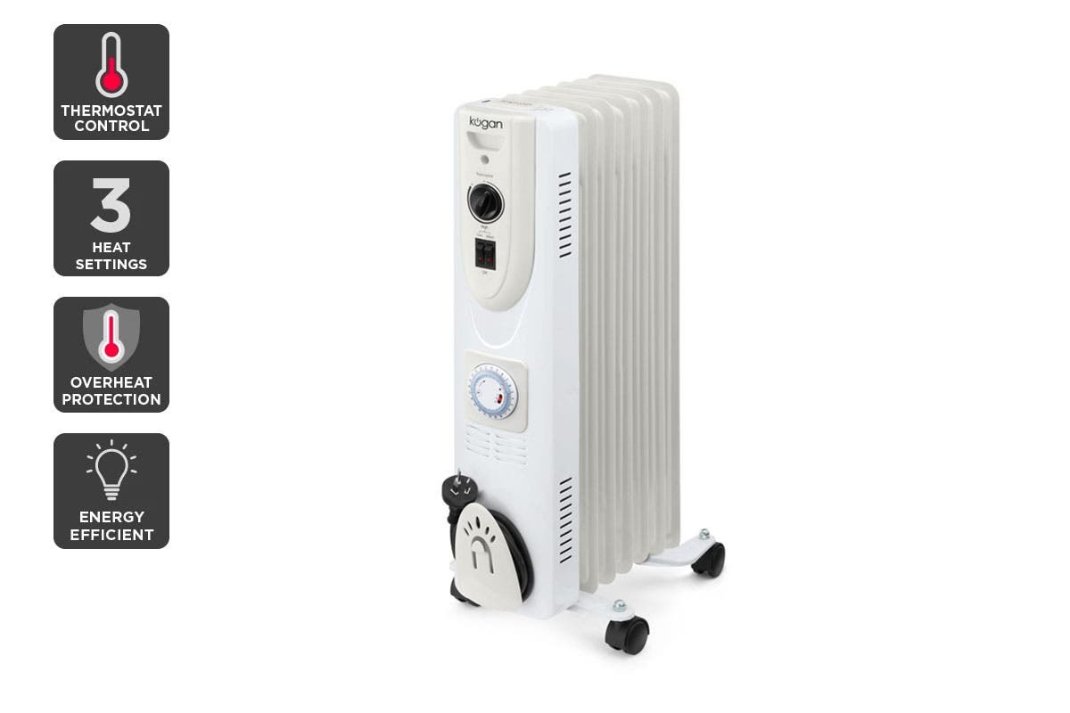 Buy Kogan Premium 1500W 7Fin Oil Heater with Timer at Mighty Ape NZ