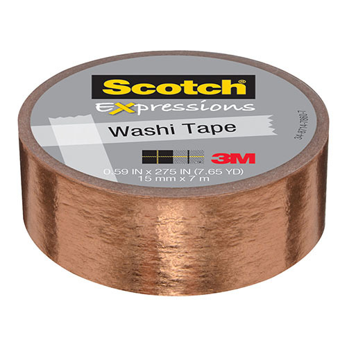 Scotch Expressions: Foil Washi Tape - Copper (15mm x 7m) image