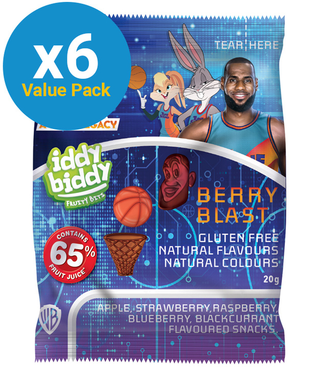 Space Jam Iddy Biddy Fruit Snacks 8 Snack Packs 160g 6pk at Mighty Ape NZ