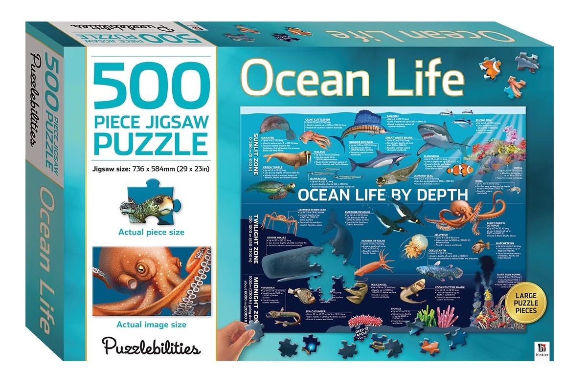 Puzzlebilities: 500 Piece Puzzle - Ocean Life by Depth image