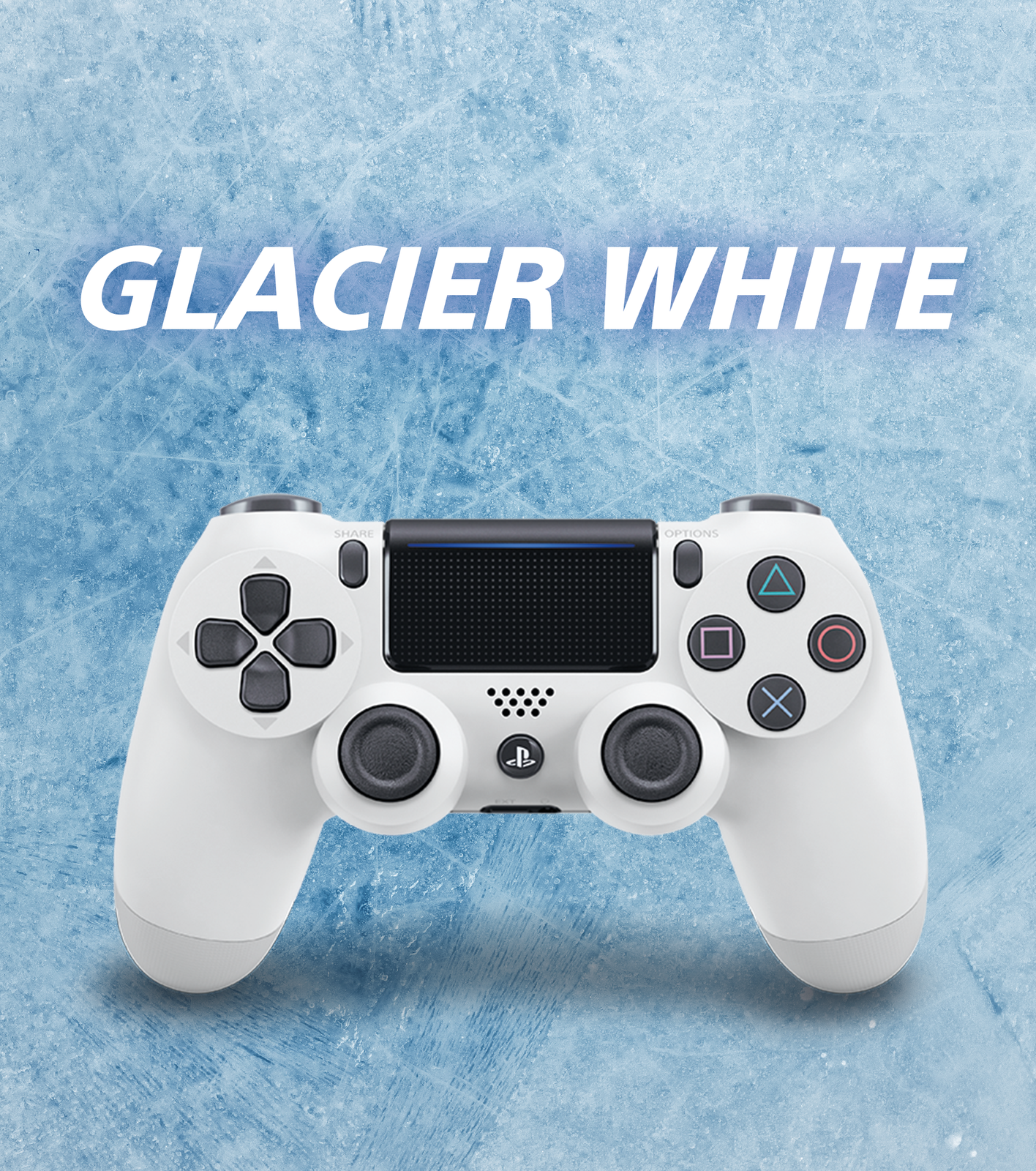 PlayStation 4 DualShock 4 v2 Wireless Controller - White for PS4 image
