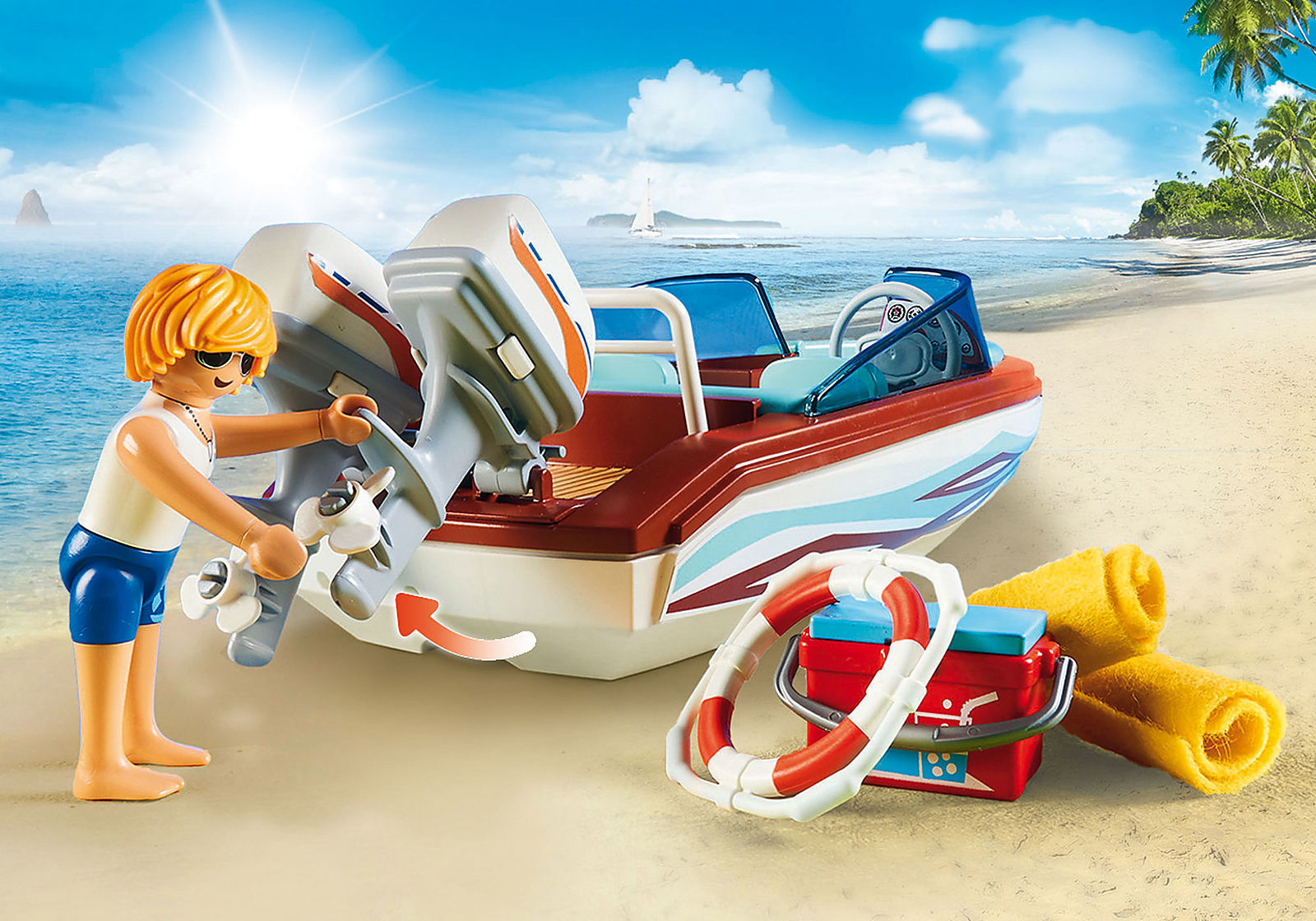 Playmobil: Family Fun - Speedboat & Underwater Motor (9428) image