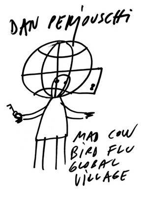 Mad Cow, Bird Flu, Global Village by Dan Perjovschi image