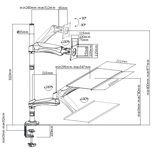 Brateck: Single Monitor - Sit-Stand Workstation image