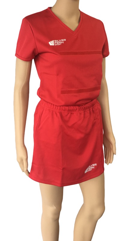 Silver Fern: Netball Skirt - Small (Red)