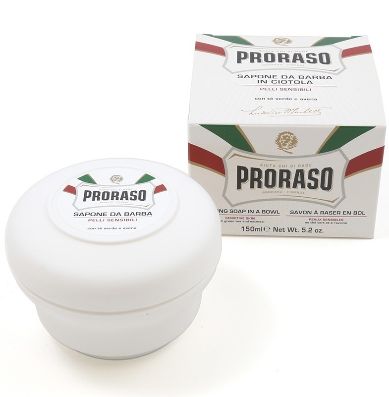 Buy Proraso White Shaving Soap Bowl Sensitive Skin (150ml) at Mighty