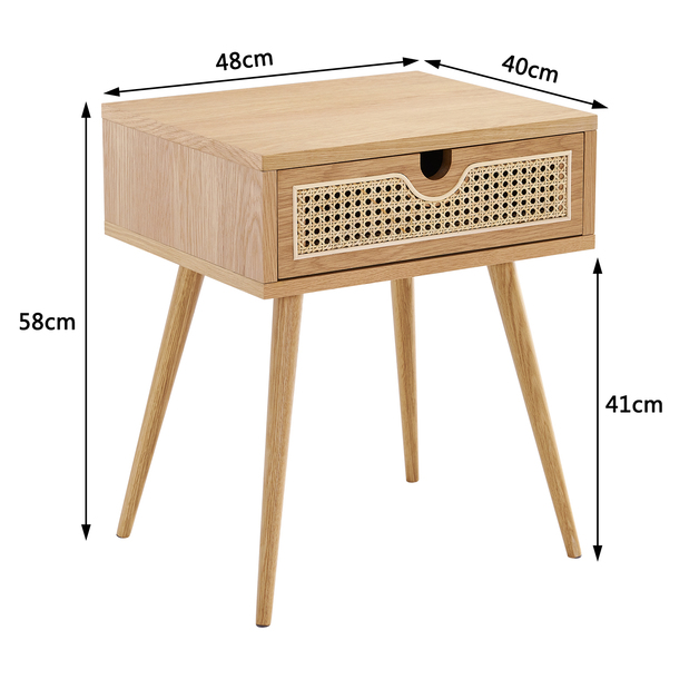 Buy Fraser Country Natural Rattan Bedside Table at Mighty Ape NZ