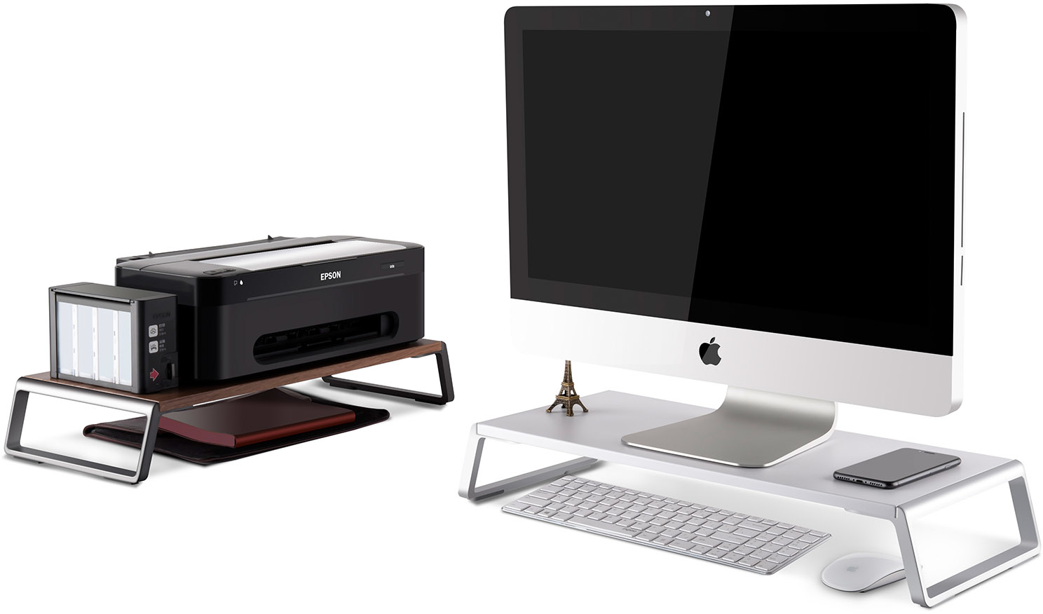 Gorilla Arms Monitor Stand Hickory Brown image