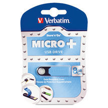 Verbatim Store 'n' Go MicroPlus USB Drive - Carribean Blue (8GB) image