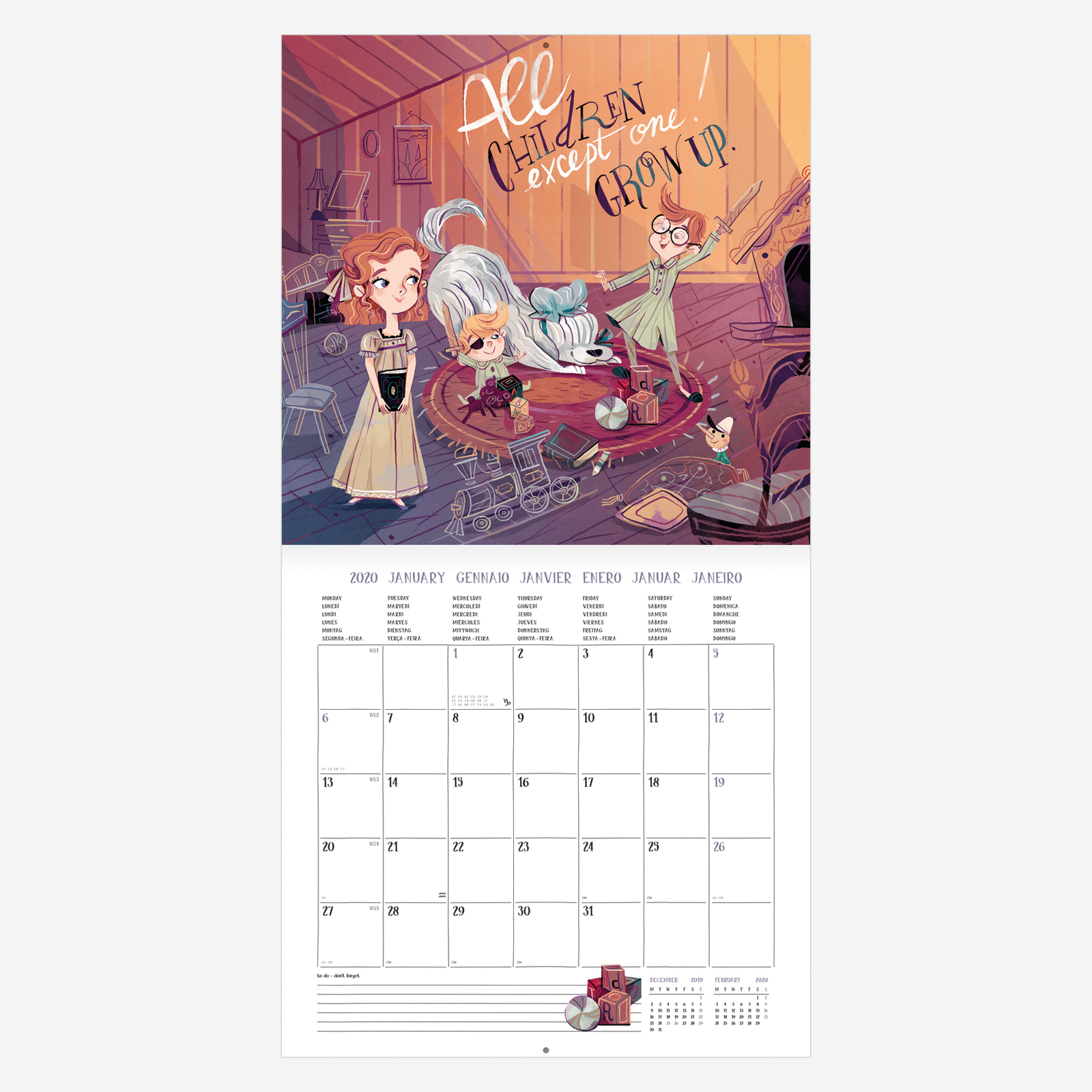 Legami: Peter & Wendy 2020 Wall Calendar image