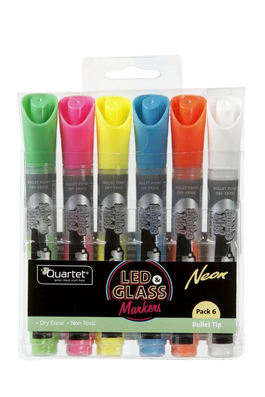 Buy Quartet Neon Whiteboard & Glass Markers (6 Pack) at Mighty Ape NZ